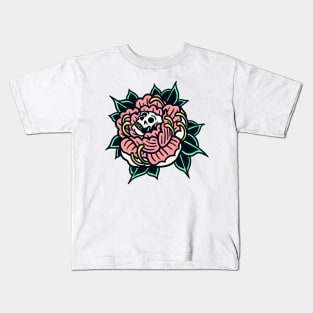 Skull Peony Kids T-Shirt